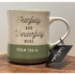Dwell Studios Fearfully and Wonderfully Made Ceramic Coffee Tea Mug Cup Gift